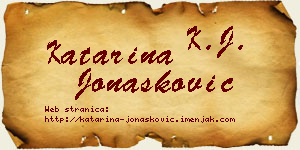 Katarina Jonašković vizit kartica